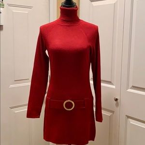 INC Red Mini Sweater Dress